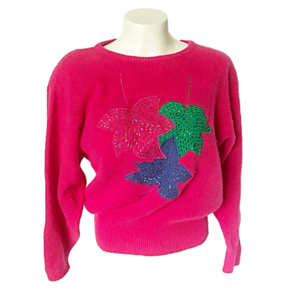 LADIES GUIDE Lambswool & Beads Pink Sweater